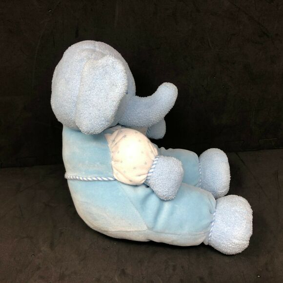 Kids Preferred Blue Elephant Plush Velour Satin Ear Stuffed Animal 13" Lovey - Picture 2 of 5